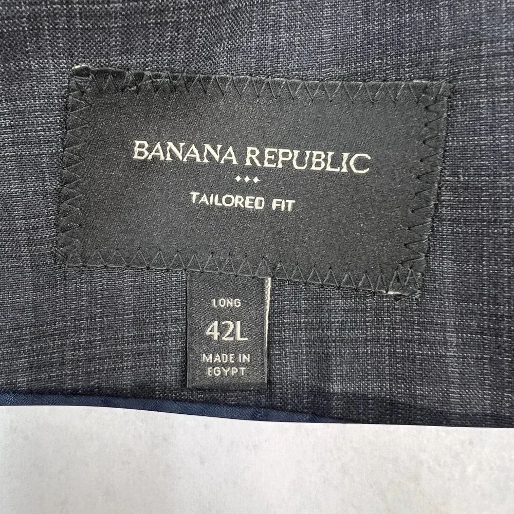 Banana Republic 👉Actual Sz 42R👈 Slim Fit Men Suit Jacket Polyester Dark‎ Gray